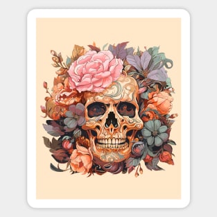 Falling Petals Rising Spirits, Autumn Sugar Skull Magnet